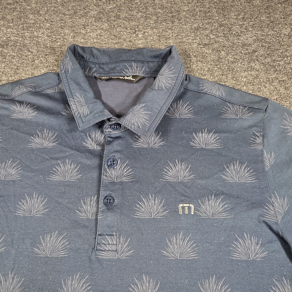 Travis Mathew Shirt Men's Large Blue Polo Golf Pima Cotton Polyester